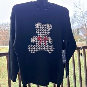 Women’s Large /XL Black Bling Teddy Sweater NWT